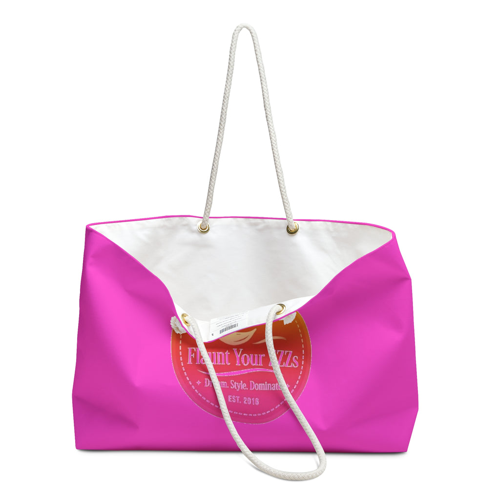 Weekender Bag — Pink 'Flaunt Your ZZZs' Sleepy Logo Tote (By DAMM Good Sleep)