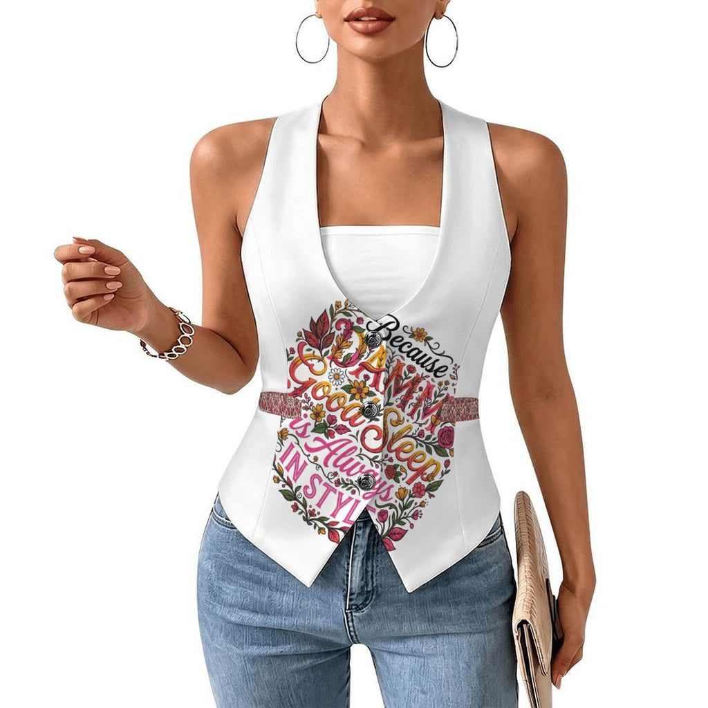 "DAMM Good Sleep is ALWAYS IN STYLE" Women's Slim Fit Suit Vest