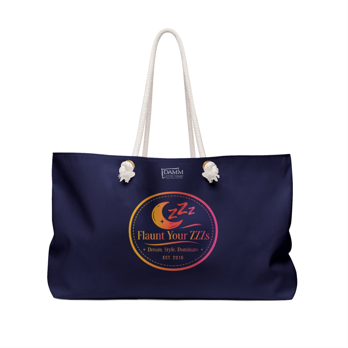 Weekender Bag - Navy 'Flaunt Your Zzzs' Travel Tote for Sleep & Relaxation (By DAMM Good Sleep)