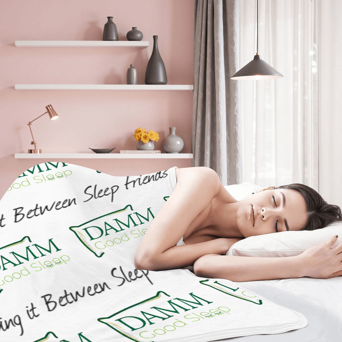 DAMM Good Sleep Cooling Silk Feel Blanket - Great for Travel