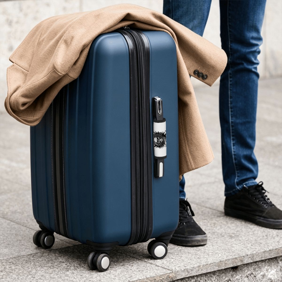 "Your Can't Out Hustle Your Biology" Luggage Handle Wrap Set of 2