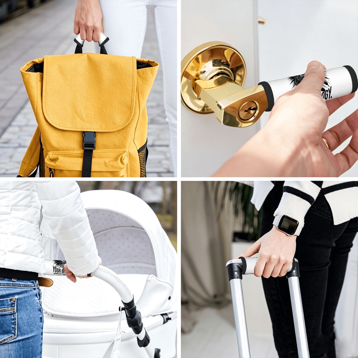 "Your Can't Out Hustle Your Biology" Luggage Handle Wrap Set of 2