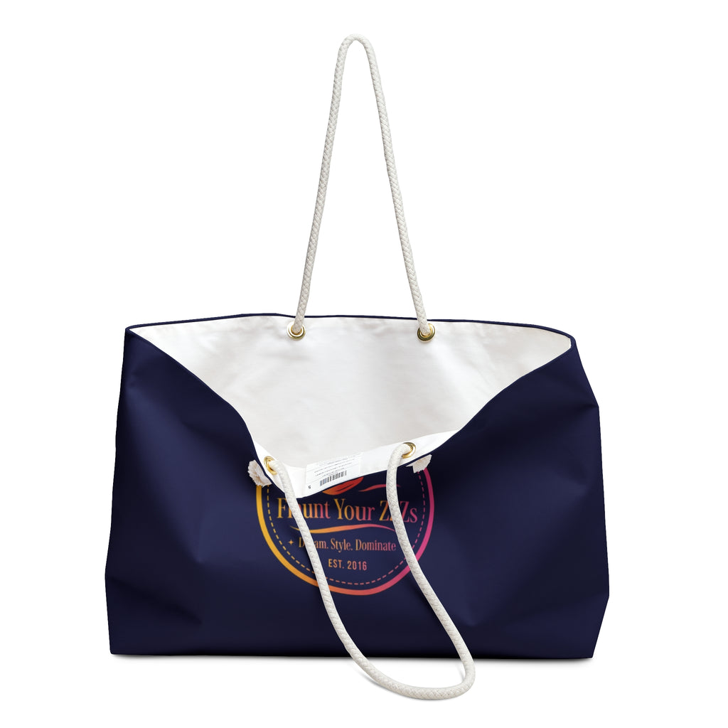 Weekender Bag - Navy 'Flaunt Your Zzzs' Travel Tote for Sleep & Relaxation (By DAMM Good Sleep)