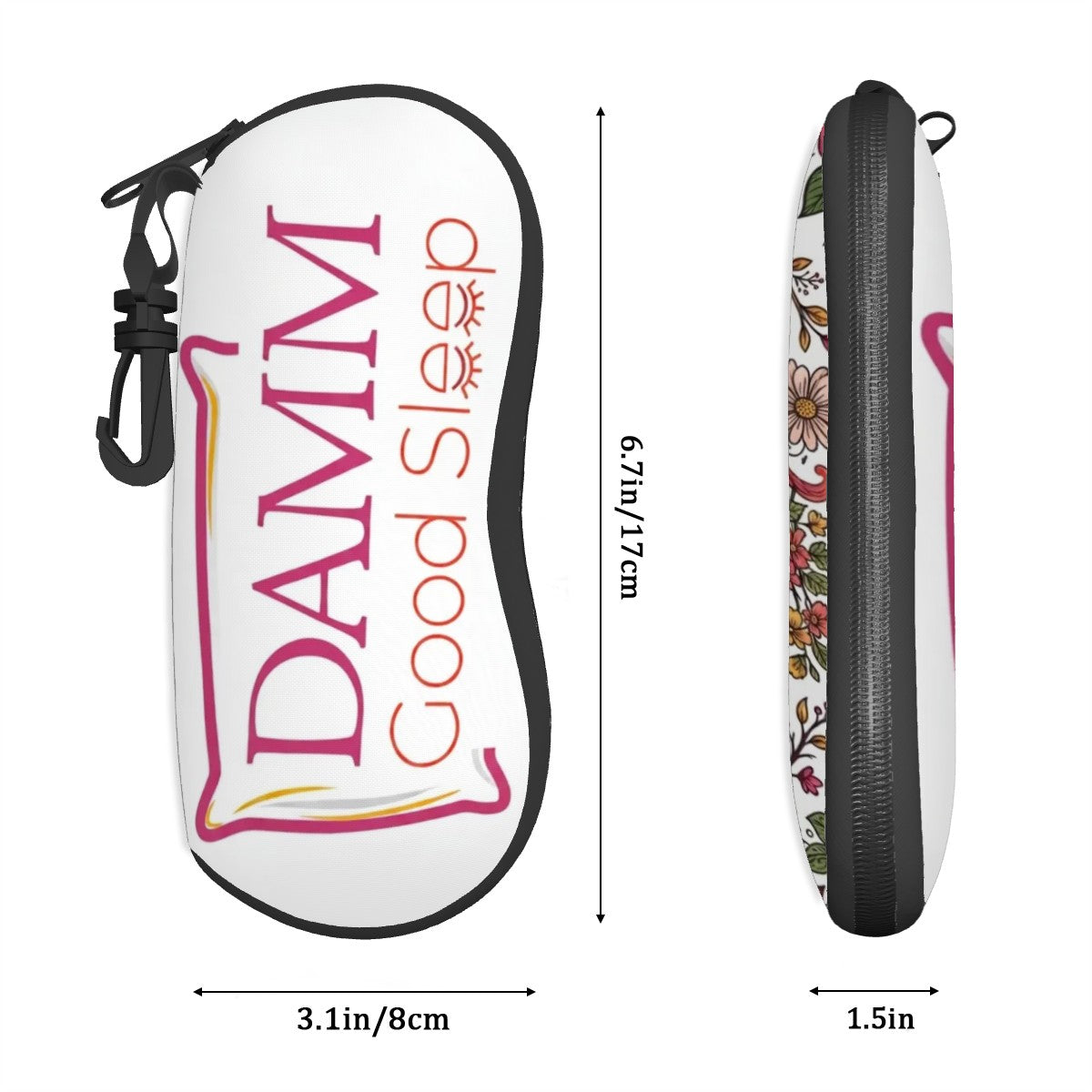 "DAMM Good Sleep" Ultra Light Zipper Eyeglass Case (Vertical)