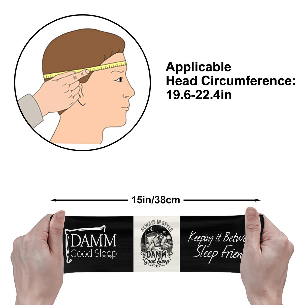 DAMM Good Sleep is Always in Style Men's Sports Headband Sweatband