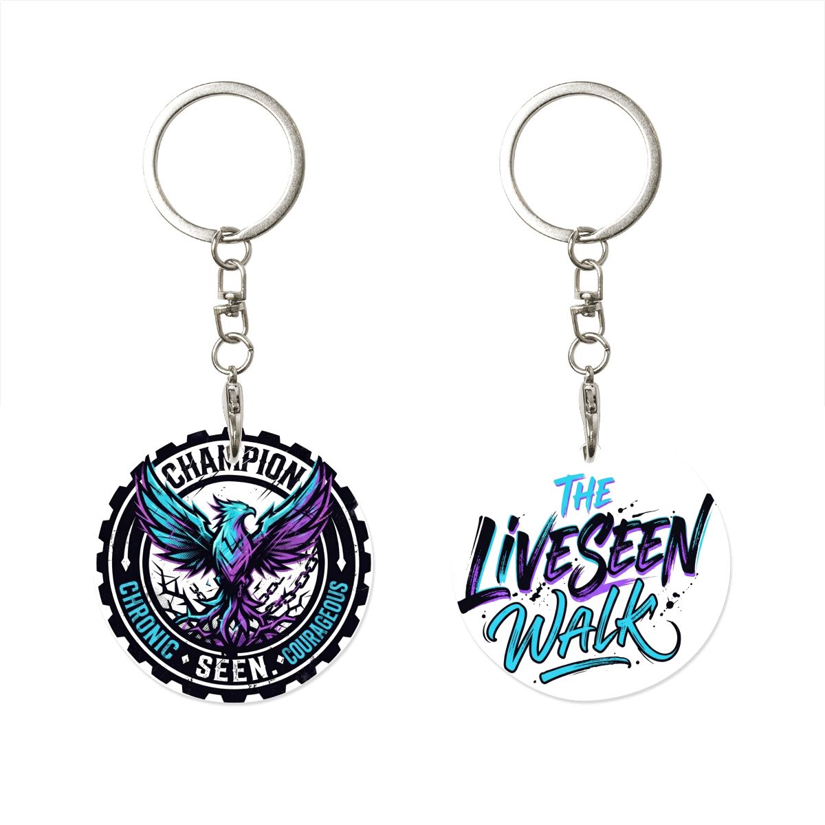 The LiveSeen Walk Round Metal Keychain