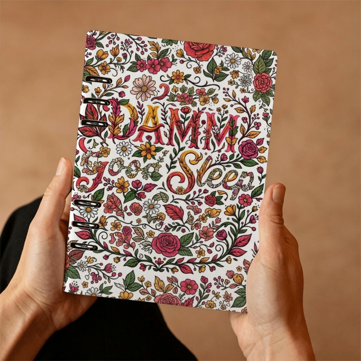 "DAMM Good Sleep" A5 Binder Notebook  PU Leather Refillable Journal