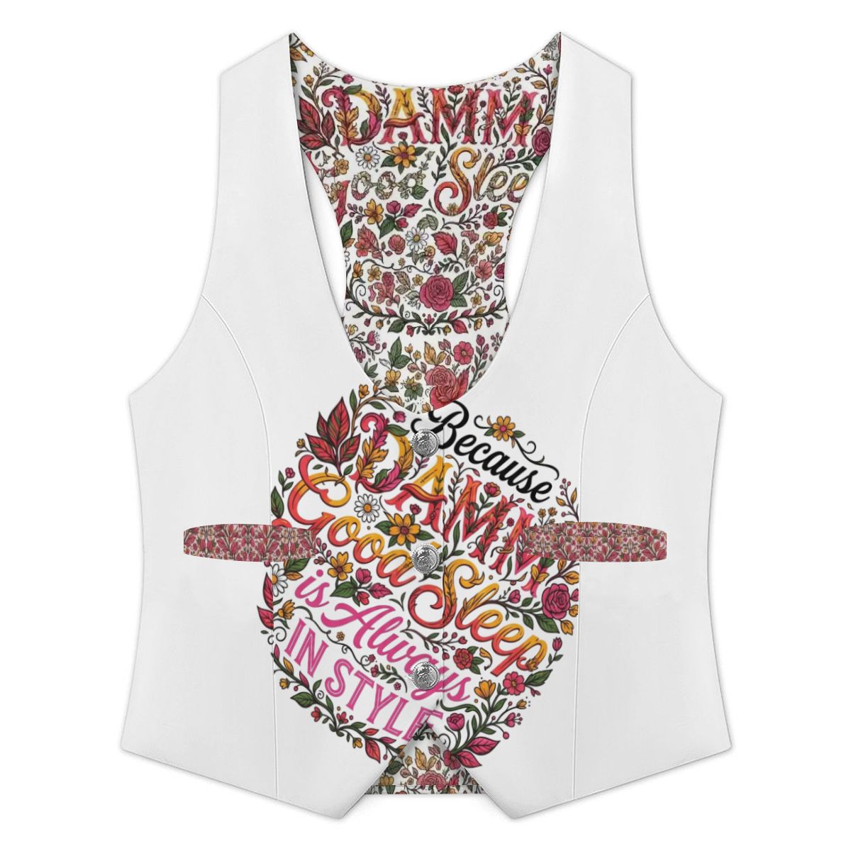 "DAMM Good Sleep is ALWAYS IN STYLE" Women's Slim Fit Suit Vest