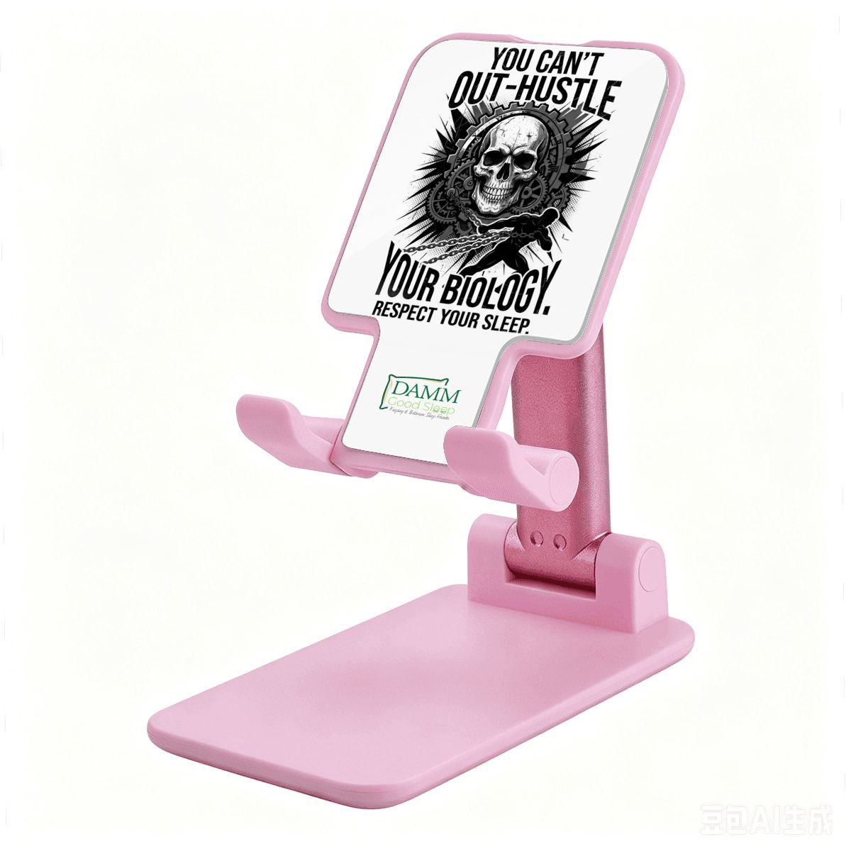 "You Can't Out Hustle Your Biology" Foldable Phone Stand for Desk and Travel