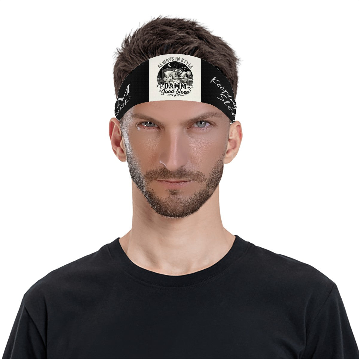 DAMM Good Sleep is Always in Style Men's Sports Headband Sweatband