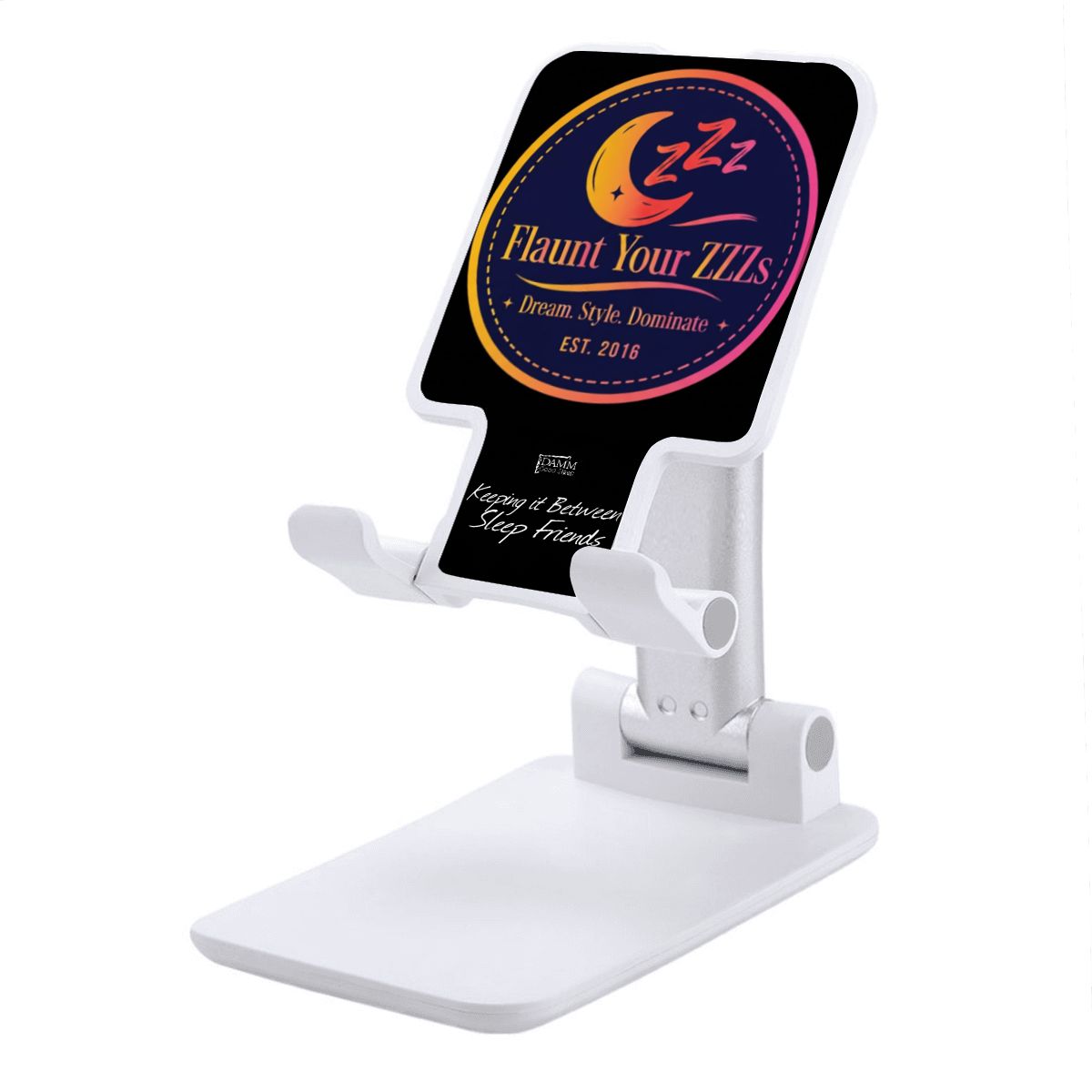 "Flaunt Your ZZZs" Foldable Phone Stand for Desk and Travel