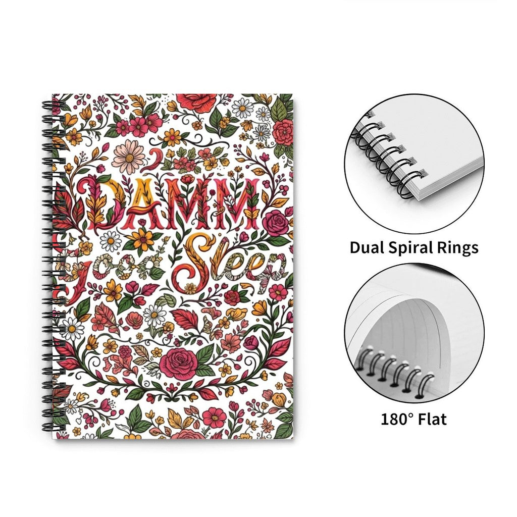 DAMM Good Sleep Floral Spiral Notebook