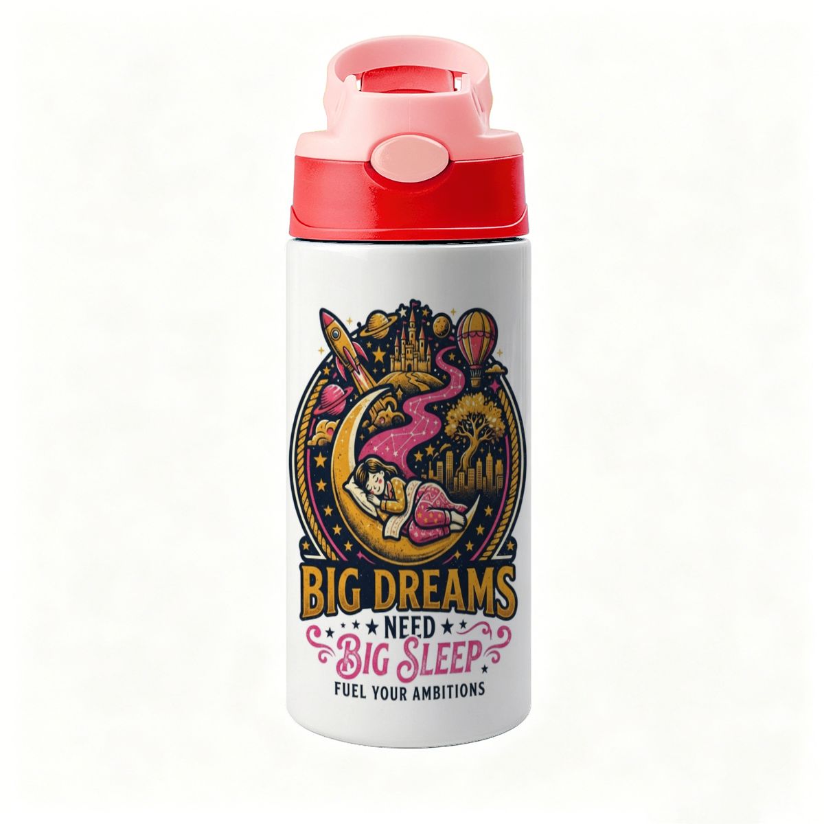 "Big Dreams Need Big Sleep" Kids Water Bottle