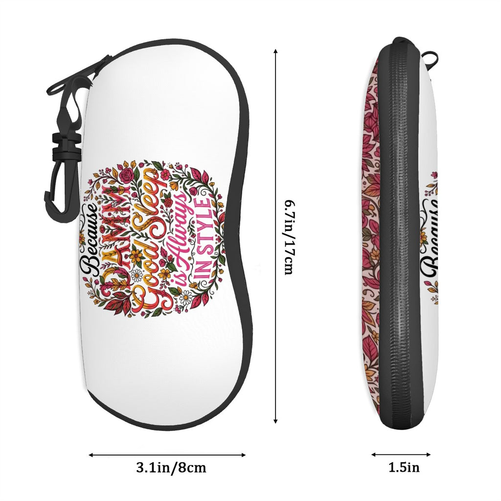 "DAMM Good Sleep is Always in Style" Ultra Light Zipper Eyeglass Case (Vertical)