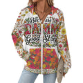 Because DAMM Good Sleep is Always in Style Women's Full Zip Waffle Knit Hoodie