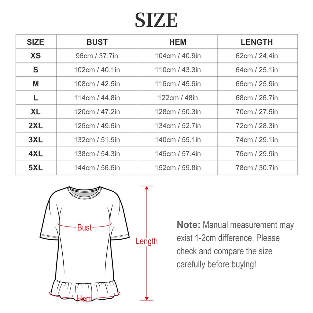 "DAMM Good Sleep" Women's Ruffle Hem Short Sleeve Tshirt