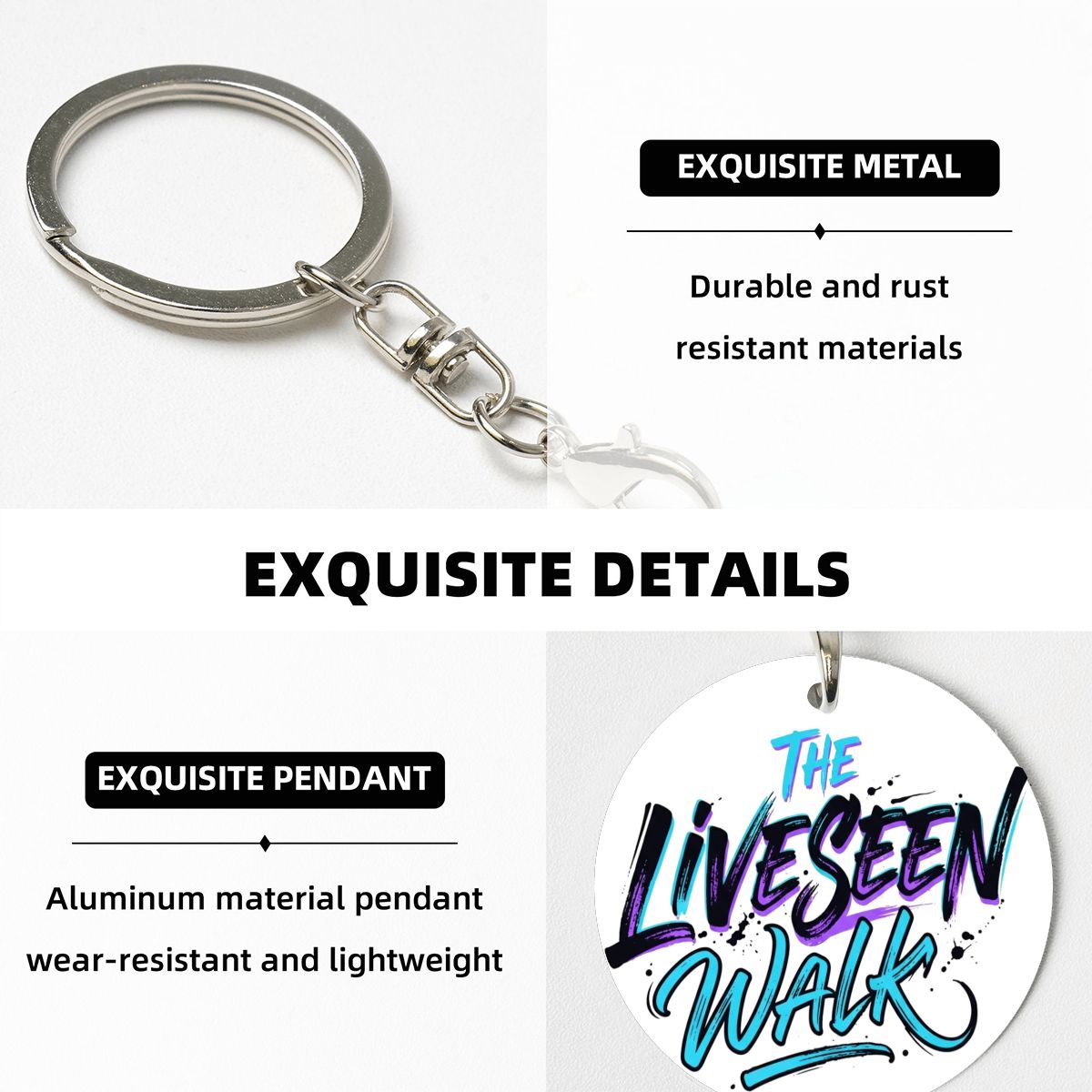 The LiveSeen Walk Round Metal Keychain