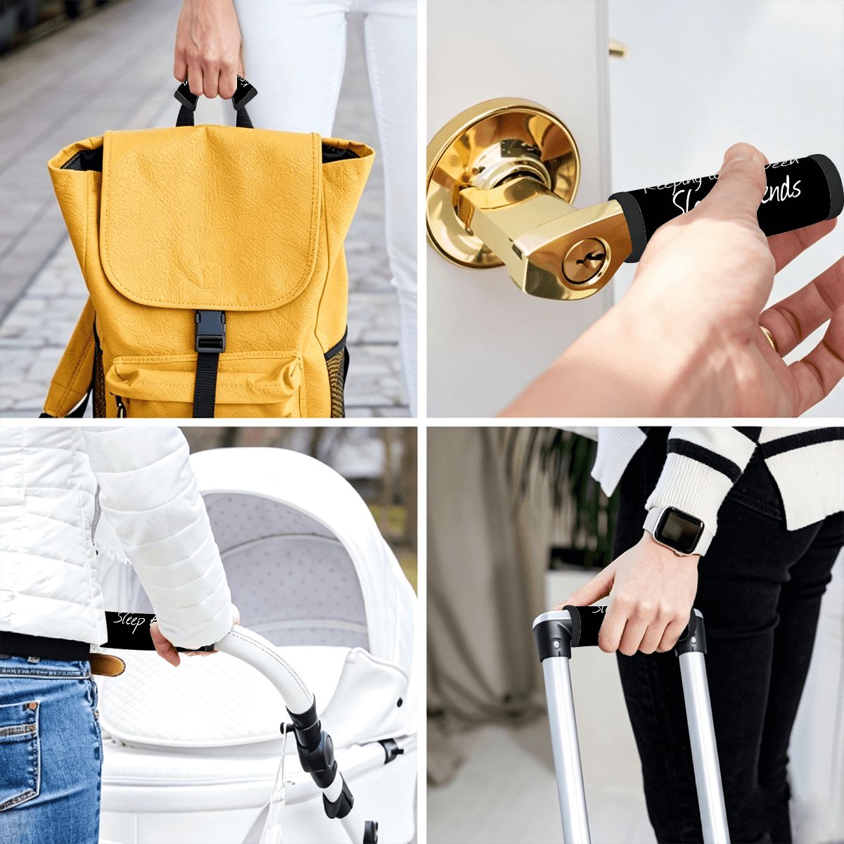 "Keeping it Between Sleep Friends" Luggage Handle Wrap Set of 2