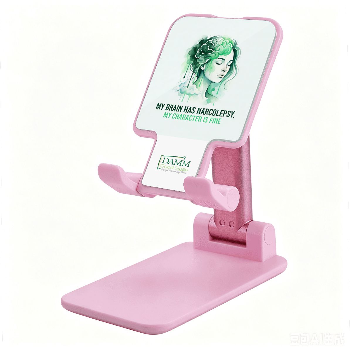 "My Brain has Narcolepsy My Character is Fine" Foldable Phone Stand for Desk and Travel