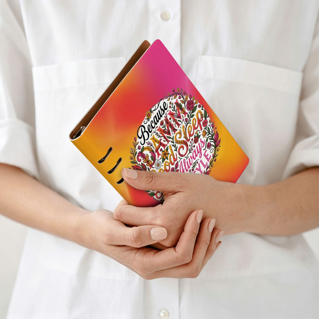 "DAMM Good Sleep is Always In Style - Flaunt Your ZZZs" A5 Binder Notebook  PU Leather Refillable Journal