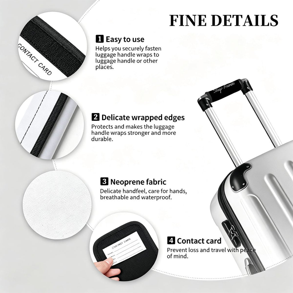 "Keeping it Between Sleep Friends" Luggage Handle Wrap Set of 2