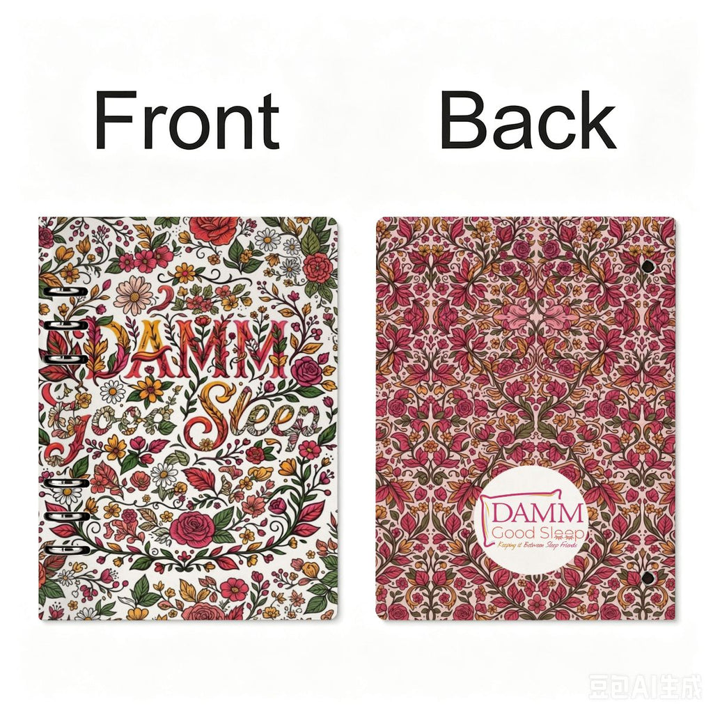 "DAMM Good Sleep" A5 Binder Notebook  PU Leather Refillable Journal