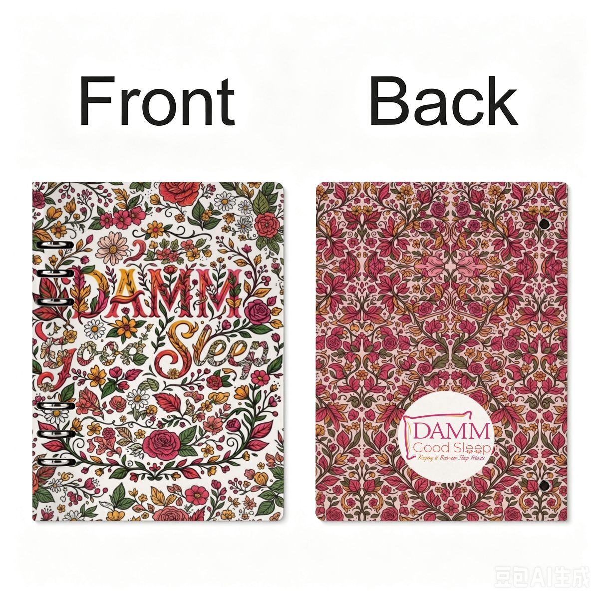 "DAMM Good Sleep" A5 Binder Notebook  PU Leather Refillable Journal