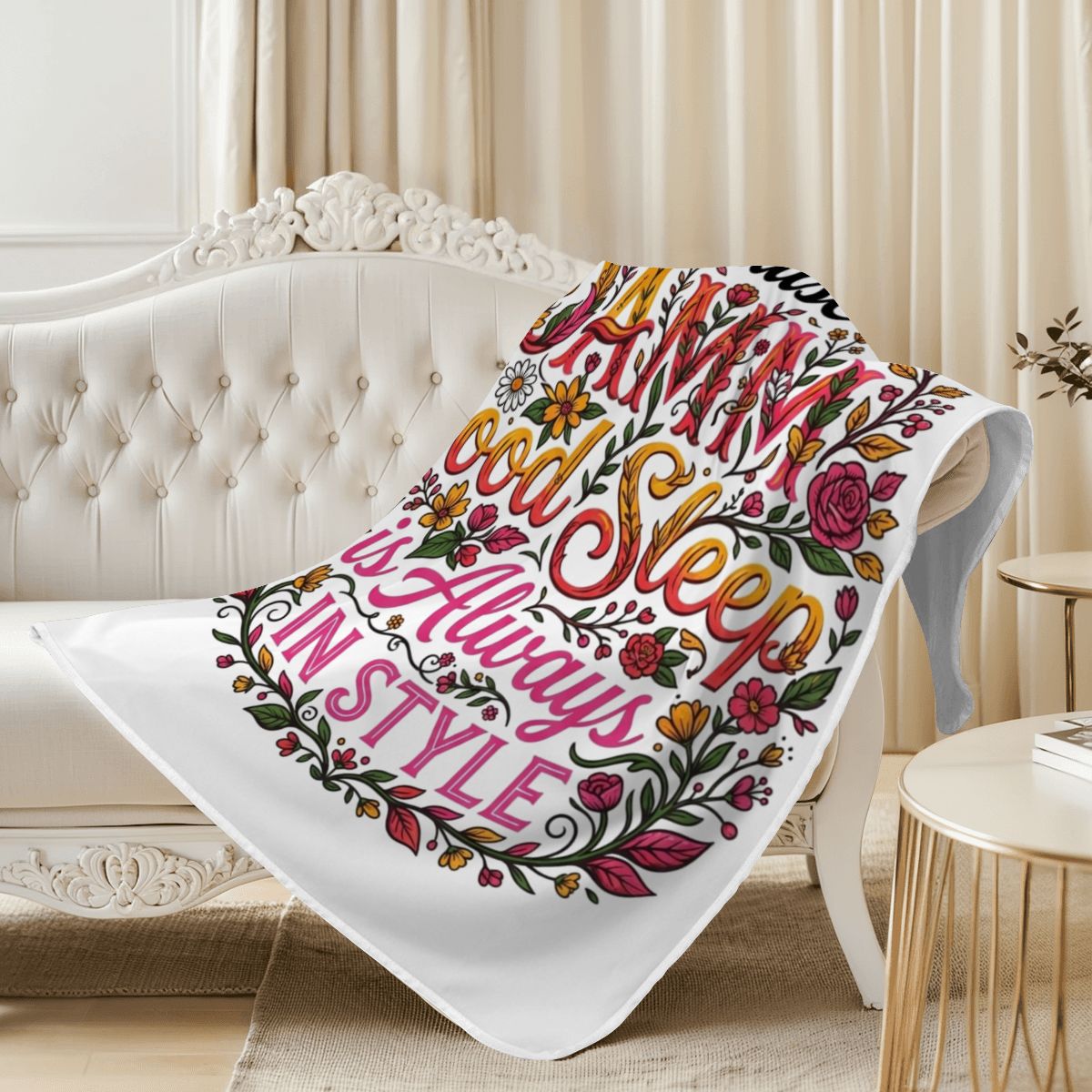 "DAMM Good Sleep is ALWAYS IN STYLE" Cooling Silk Feel Blanket