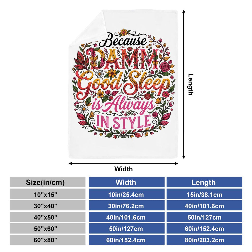 "DAMM Good Sleep is ALWAYS IN STYLE" Cooling Silk Feel Blanket