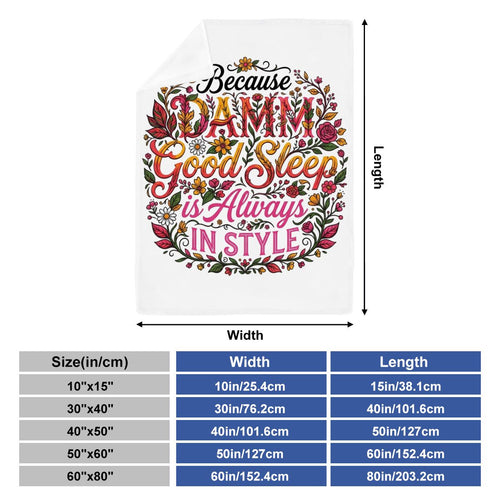 "DAMM Good Sleep is ALWAYS IN STYLE" Cooling Silk Feel Blanket