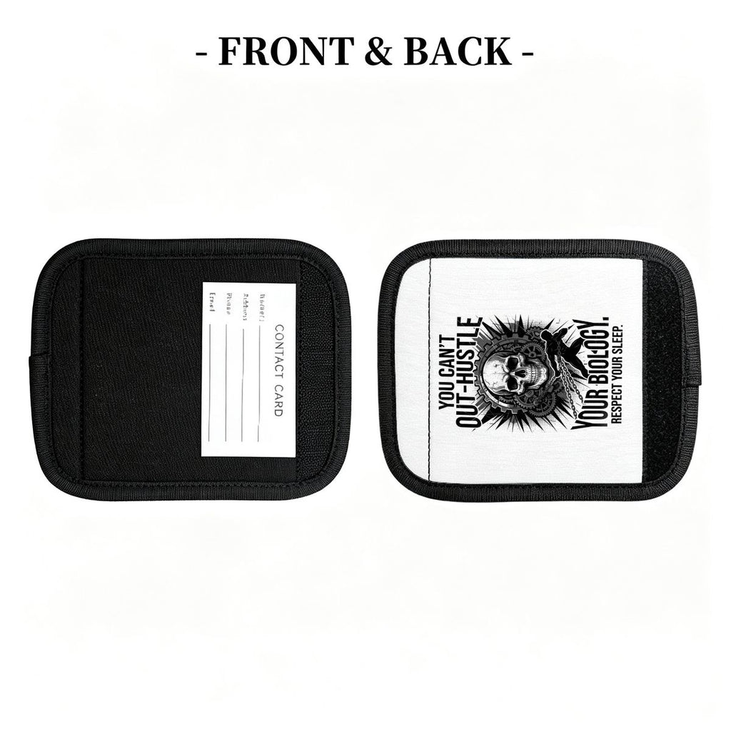 "Your Can't Out Hustle Your Biology" Luggage Handle Wrap Set of 2