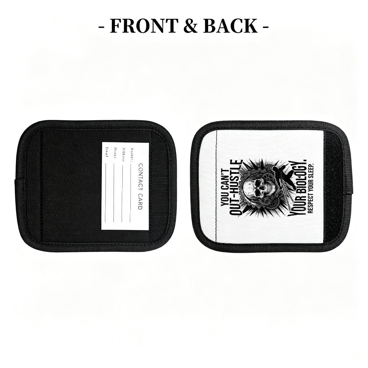 "Your Can't Out Hustle Your Biology" Luggage Handle Wrap Set of 2