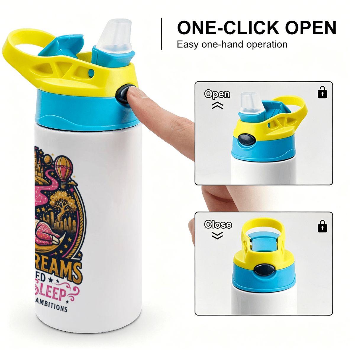 "Big Dreams Need Big Sleep" Kids Water Bottle