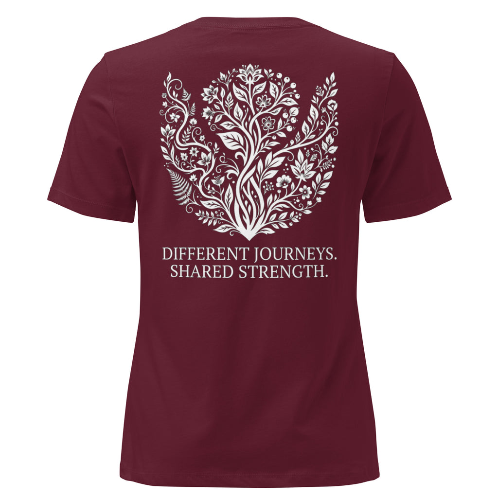 The LiveSeen Walk - Different Journeys Shared Strength Women's Relaxed T-Shirt