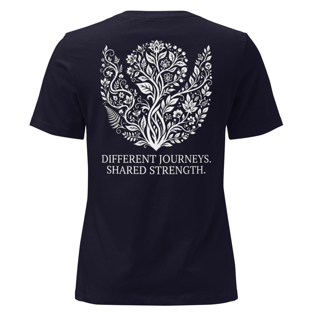 The LiveSeen Walk - Different Journeys Shared Strength Women's Relaxed T-Shirt
